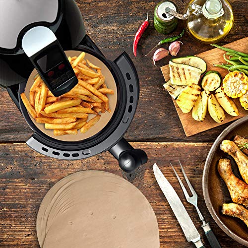 100pcs Non-stick Perforated Parchment Paper Air Fryer Liners T47253