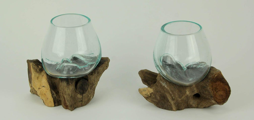 Set of 2 Decorative Bowl Vase Planter O57020
