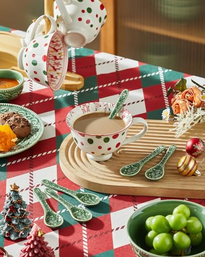 Green Ceramic Spoons Set of 6 A962389