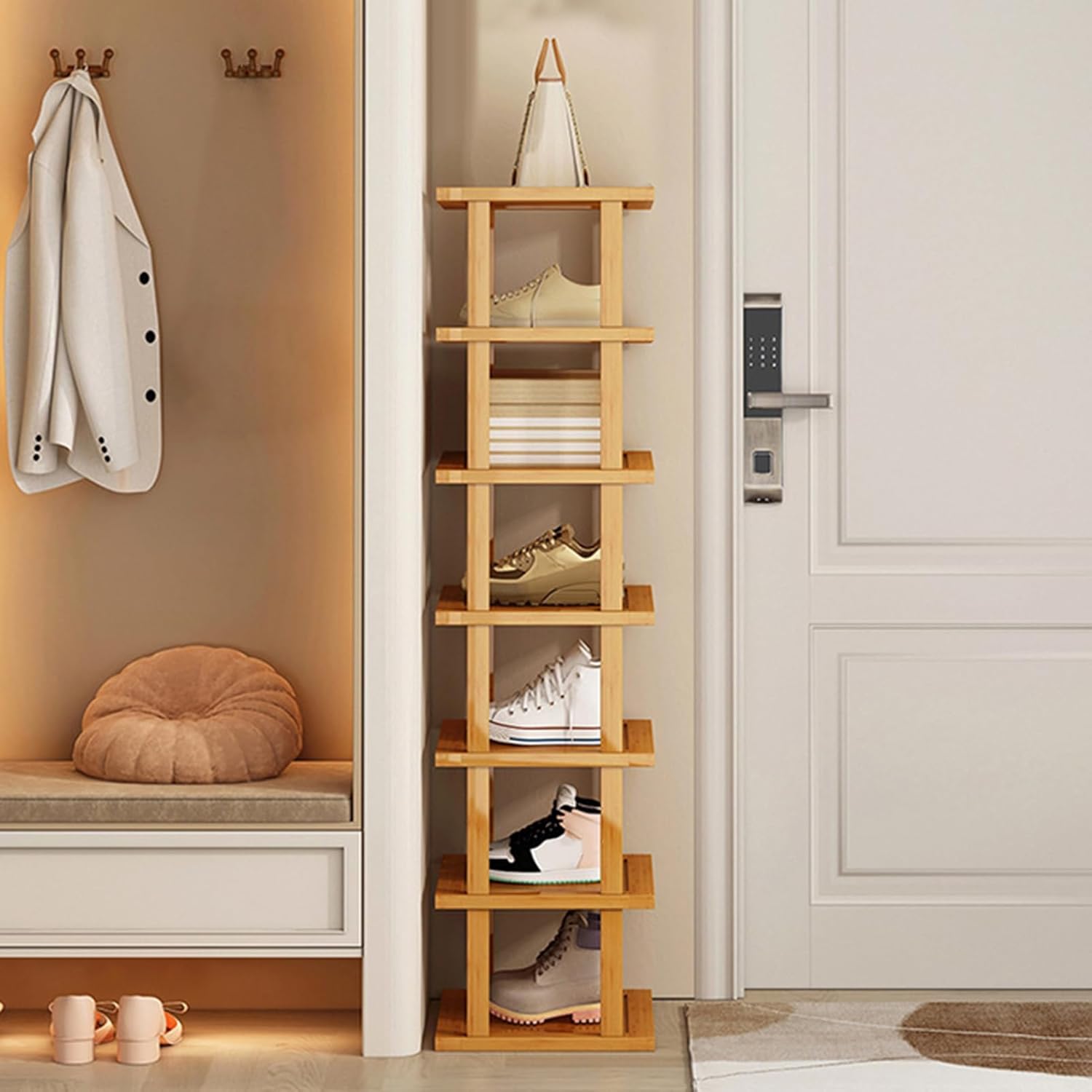 Bamboo 7-Tier Shoe Rack Storage Organizer Shelf W421518