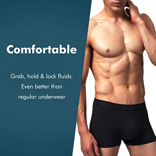 Black X-Large Washable Urinary Incontinence Boxer Briefs N240767
