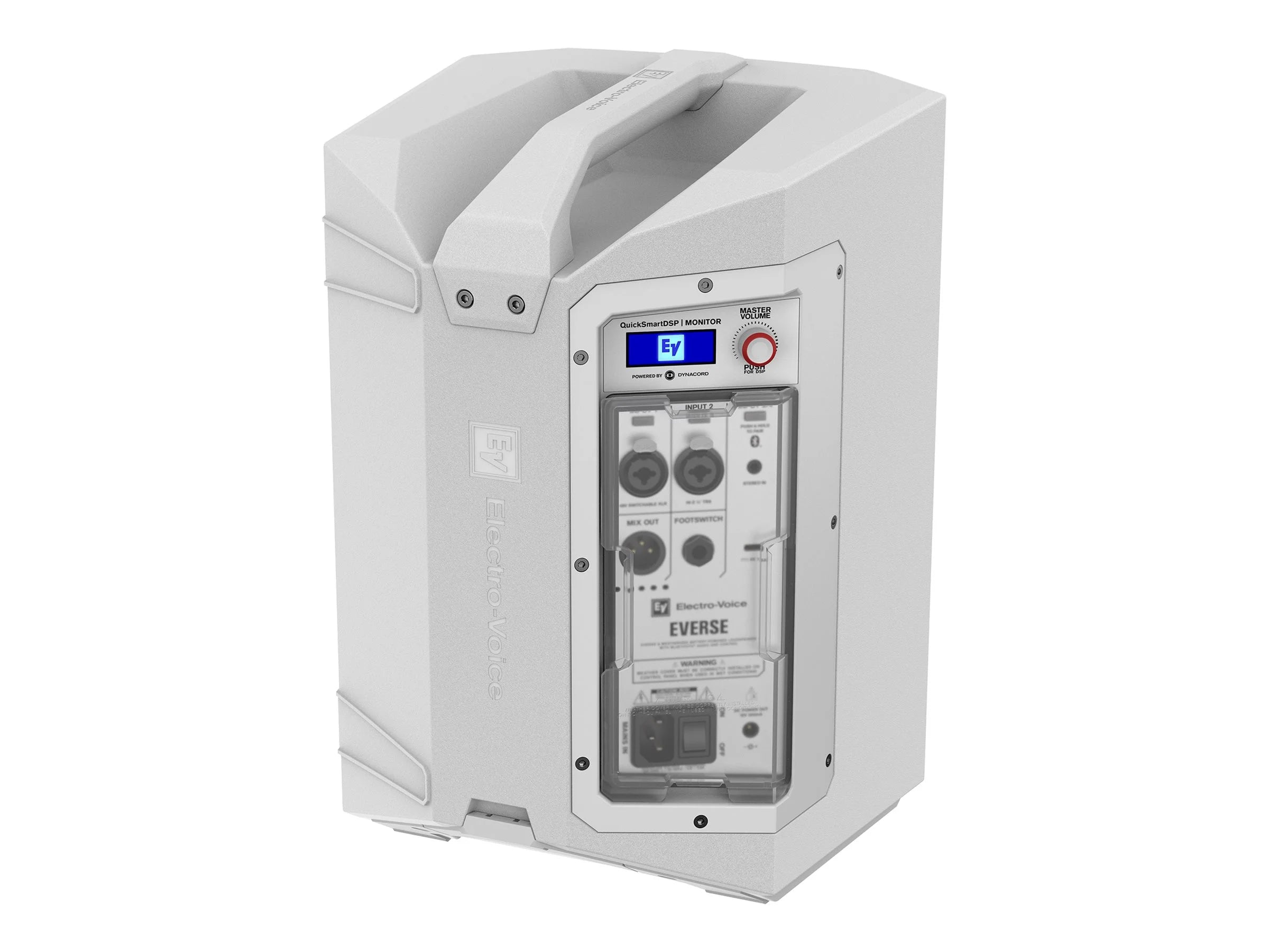 White 8" 2-Way Battery Powered Loudspeaker with Bluetooth Y210