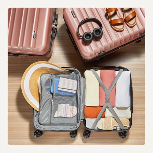 21" Hardside Carry-On Luggage, Hardshell Suitcase, Black N8902