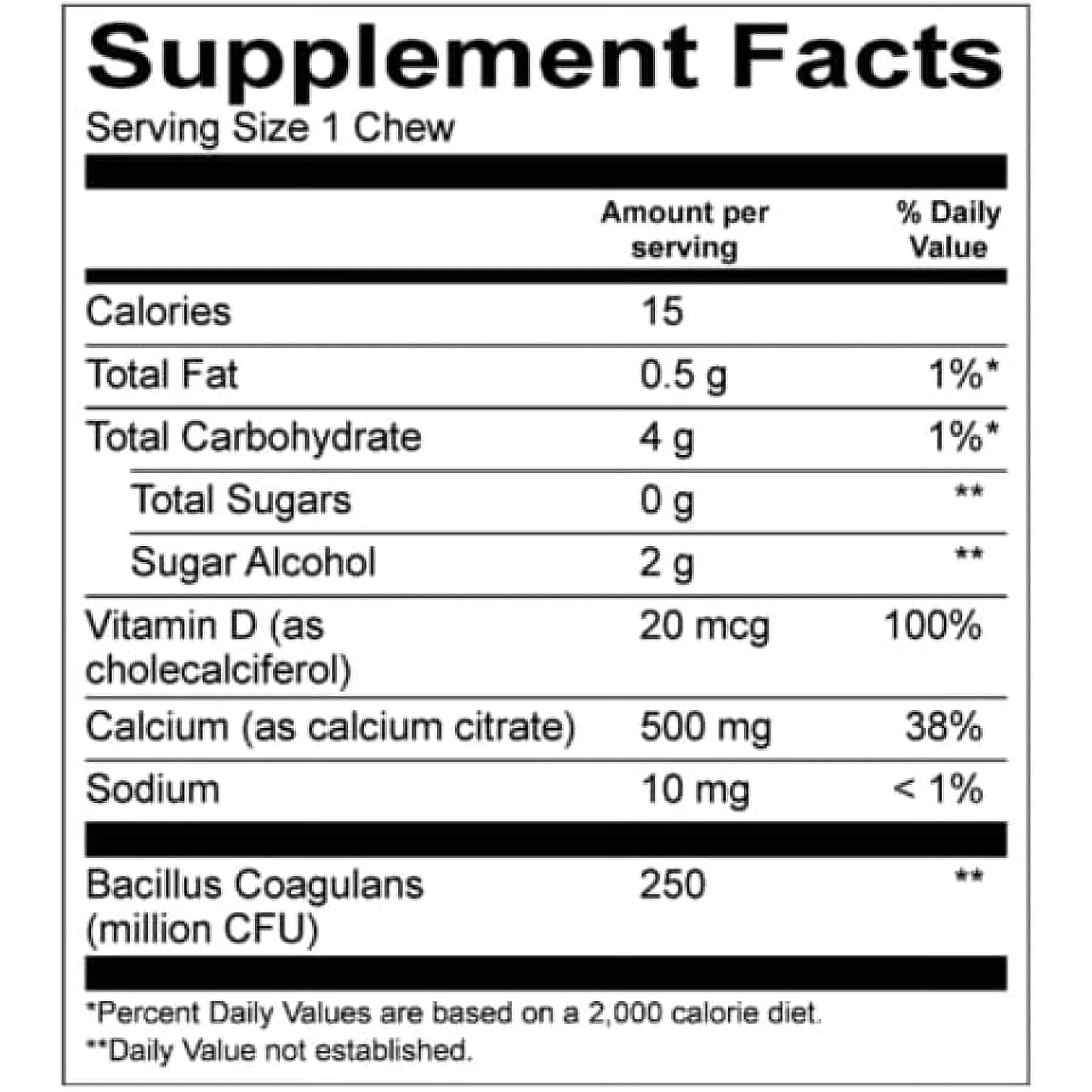 Chewable Vitamin Pack with Iron and Calcium Citrate D642