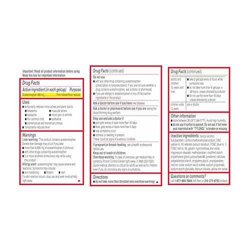 Acetaminophen Rapid Release Gels, 100 ct T395965
