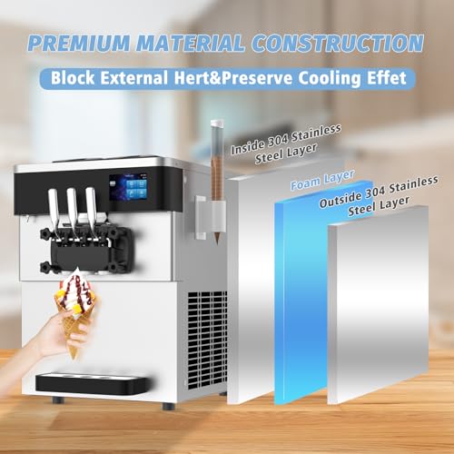 3 Flavors 110V Soft Serve Ice Cream Machine D84230