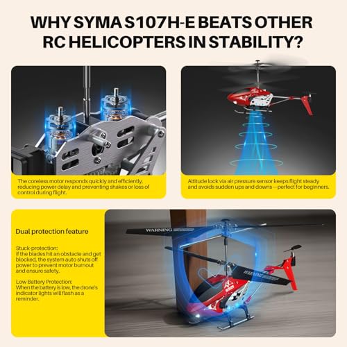 RC Helicopter with Altitude Hold, 3.5 Channel, Gyro Stabilizer E832268