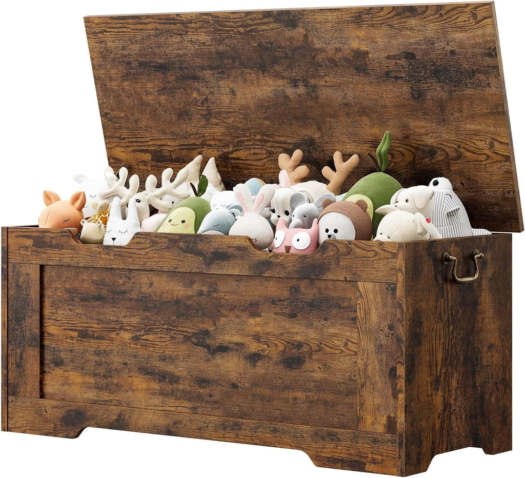 Brown Solid Wood Storage Chest Bench V952