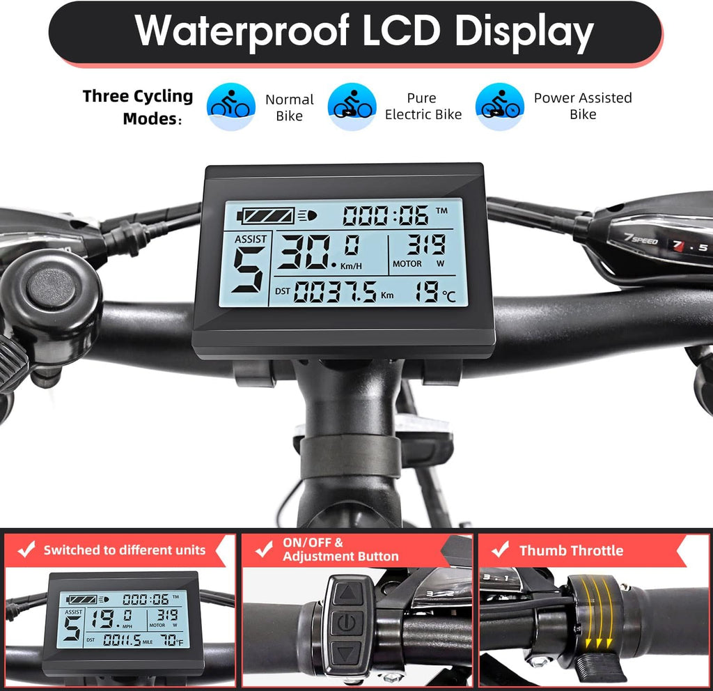 26" 500W Electric Mountain Bike with 48V 13AH Removable Battery 21 Speed A4207