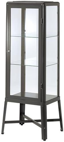 Dark Gray Glass Door Cabinet P133186