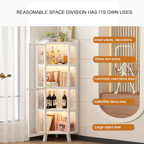 Glass Display Cabinet with White Doors B253789