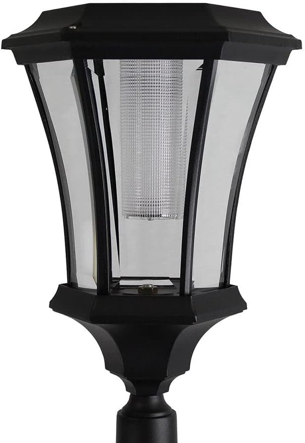 Black Solar Lamp Post with Planter Y374