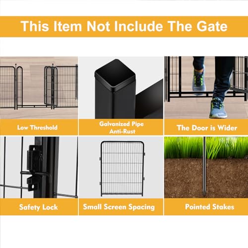 32 in H 8 Panels Metal Dog Fence Y42070