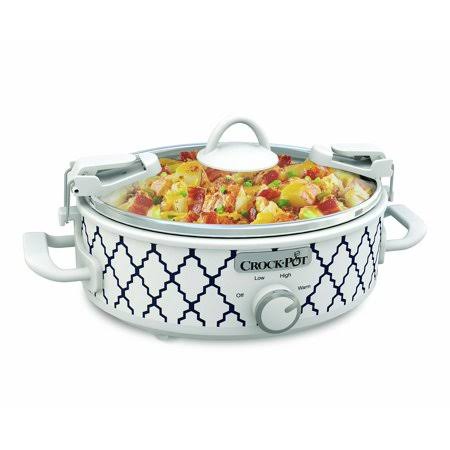 2.5-Quart Mini Casserole Slow Cooker, White/Blue H329