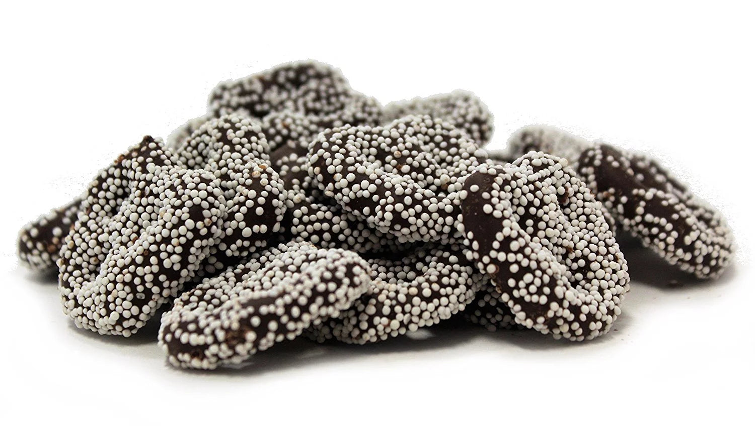 Dark Chocolate Covered Pretzels with White Nonpareil 2 lbs S170156