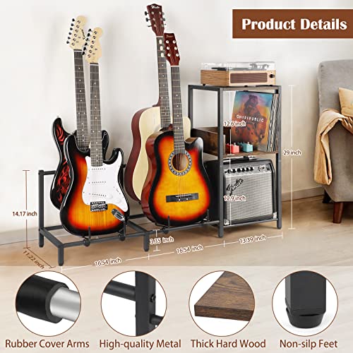 4-Tier Adjustable Guitar Stand with Shelf R5497