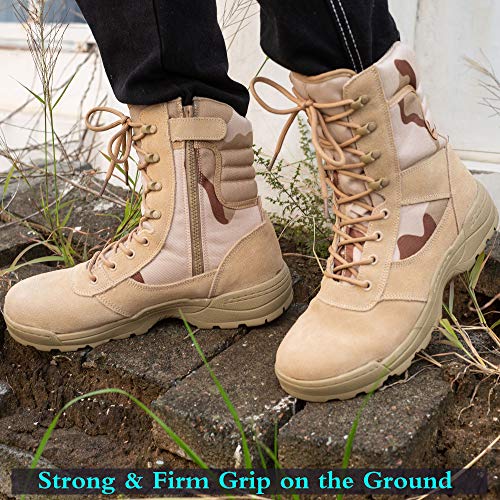 Men's Military Tactical Work Boots Side Zipper Army Combat Boots L966618