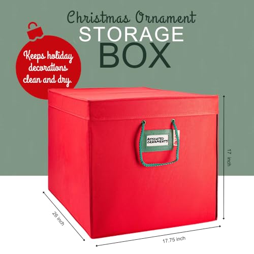 Christmas Ornament Storage Container Box with Dividers J726301