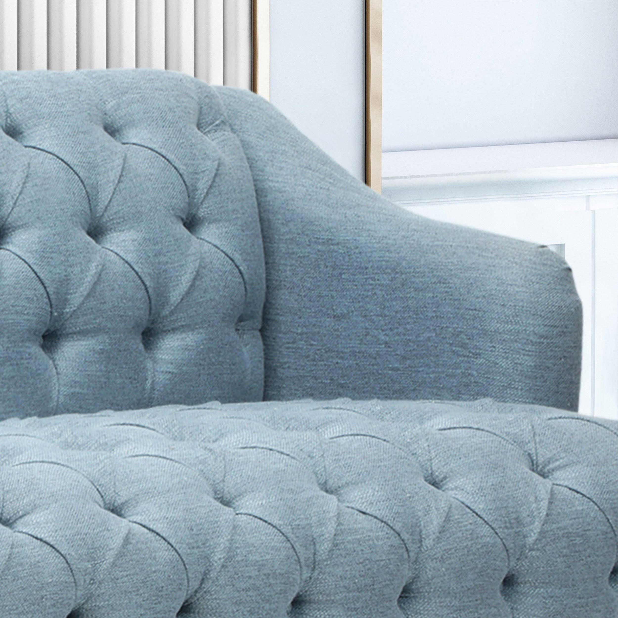 Light Blue Fabric 3 Seater Sofa O111427