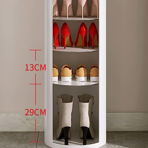 360° Rotating Shoe Rack Round Shoe Cabinet with Cover D9781
