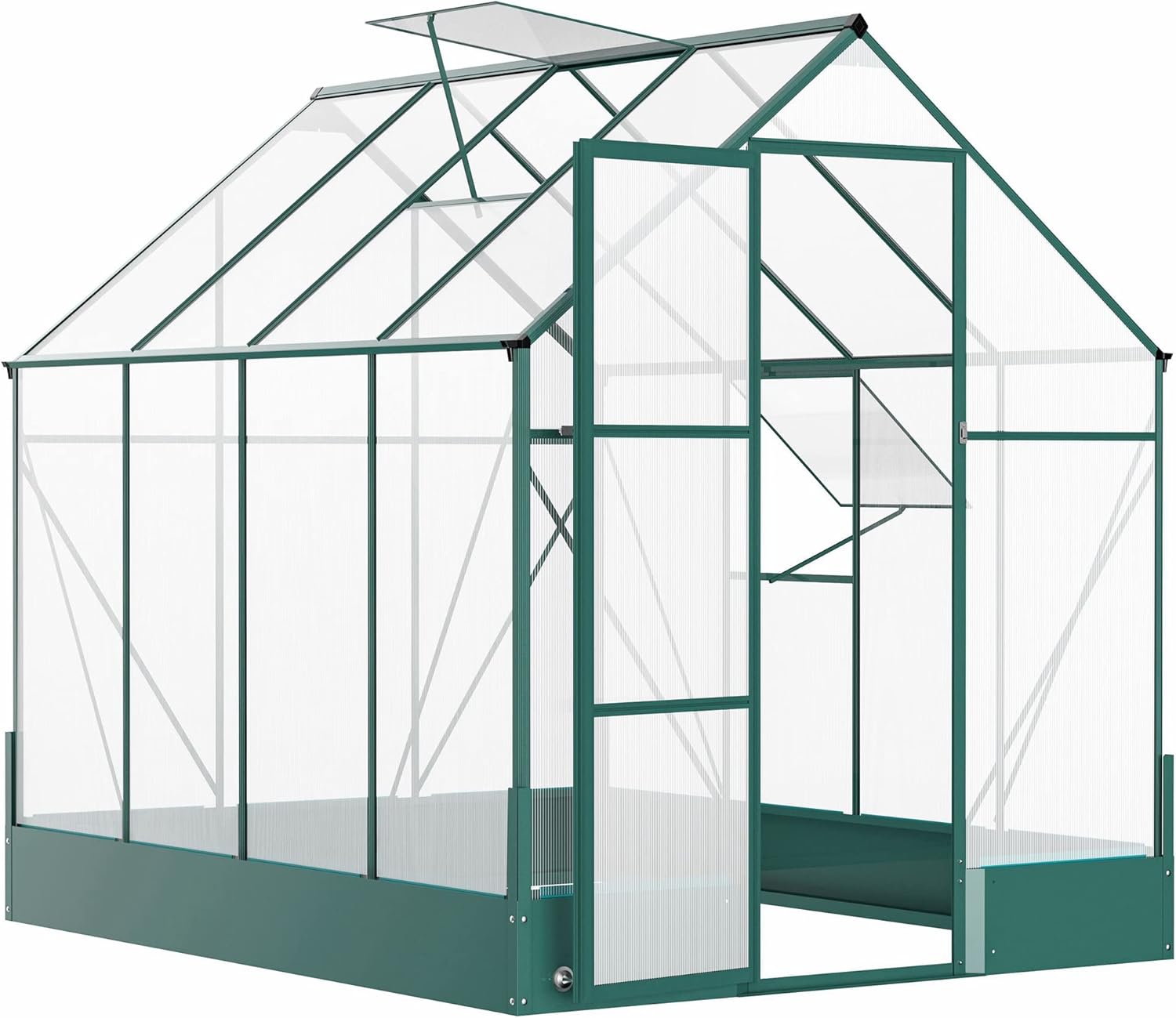 6' x 8' x 7' Walk-in Polycarbonate Greenhouse S16684