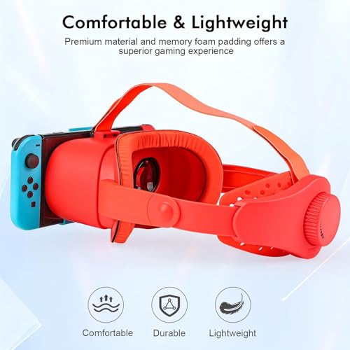 Red & Blue VR Headset with Adjustable HD Lenses and Head Strap D9486