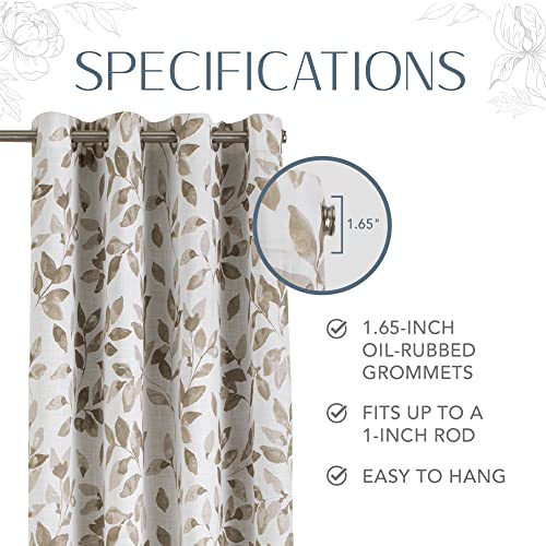 Blackout Linen Blend Window Curtain, 52 in x 84 in, Grey O52712