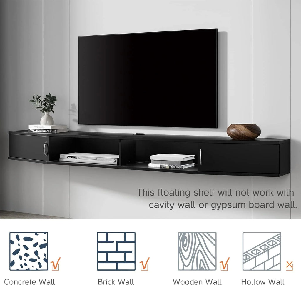 70'' Wall Mounted TV Stand with Cabinet P252