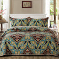 Cotton Bedspread Quilt Set, Reversible Patchwork Coverlet Z20205