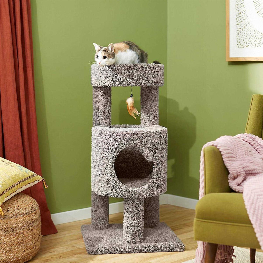36-in Real Carpet Wooden Cat Tree H5266