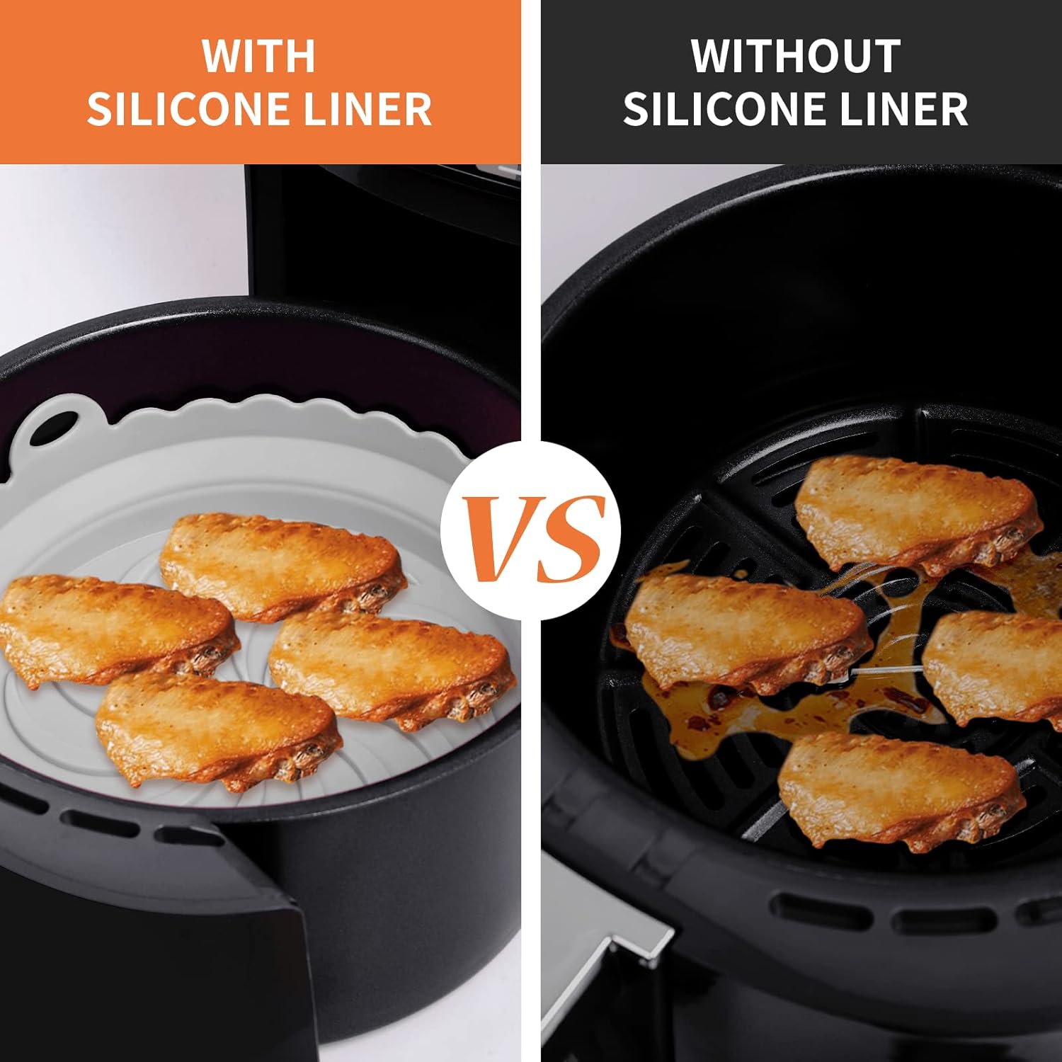 Air Fryer Silicone Liners for 3 to 7 QT Airfryer H8427