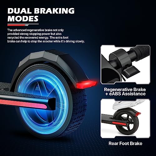 Electric Kick Scooter with LED Display and Bluetooth APP, Portable Folding Scooter G720