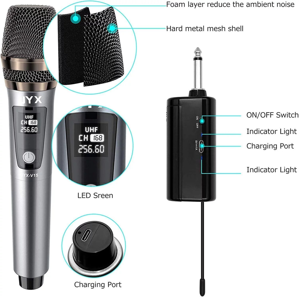 Wireless Handheld Dynamic UHF Metal Microphone E1556