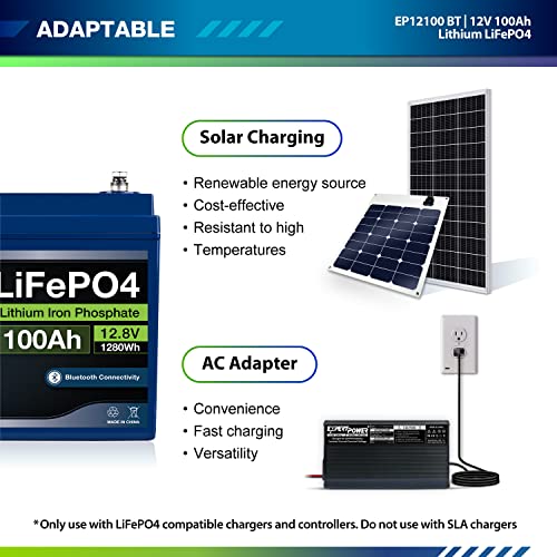 12V 100Ah Lithium LiFePO4 Deep Cycle Rechargeable Battery M661215