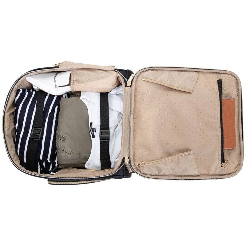 Olive Chevron Quilted 4-Wheel Spinner Carry-On Suitcase M708306