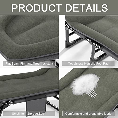 3 in 1 Folding Camping Cot Bed, 5 Positions Adjustable Patio Chaise Lounge Chair U952