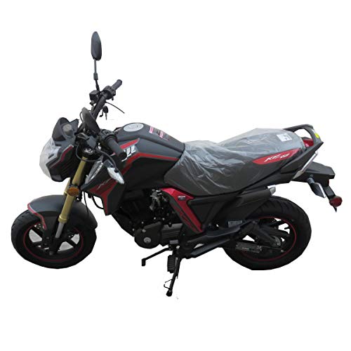 150cc Gas Motorcycle Moped Scooter Street Motorcycle Bike（Black/Red） R111002