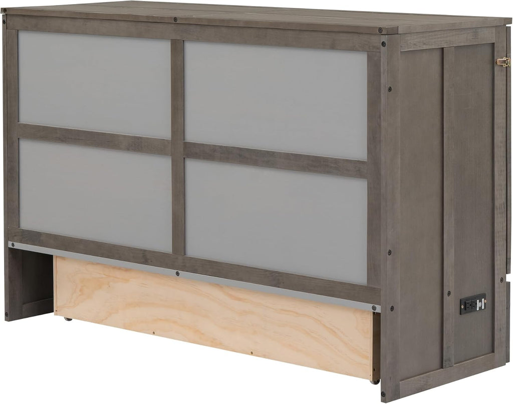 Queen Murphy Bed Cabinet with Drawer and Charging Station M633