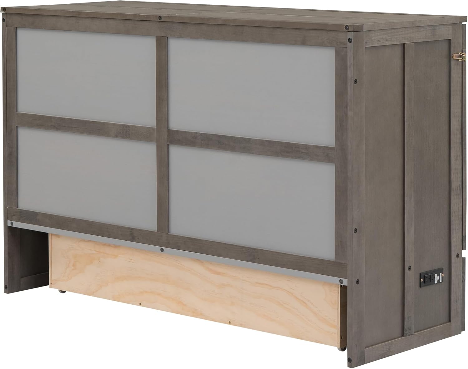 Queen Murphy Bed Cabinet with Drawer and Charging Station M633