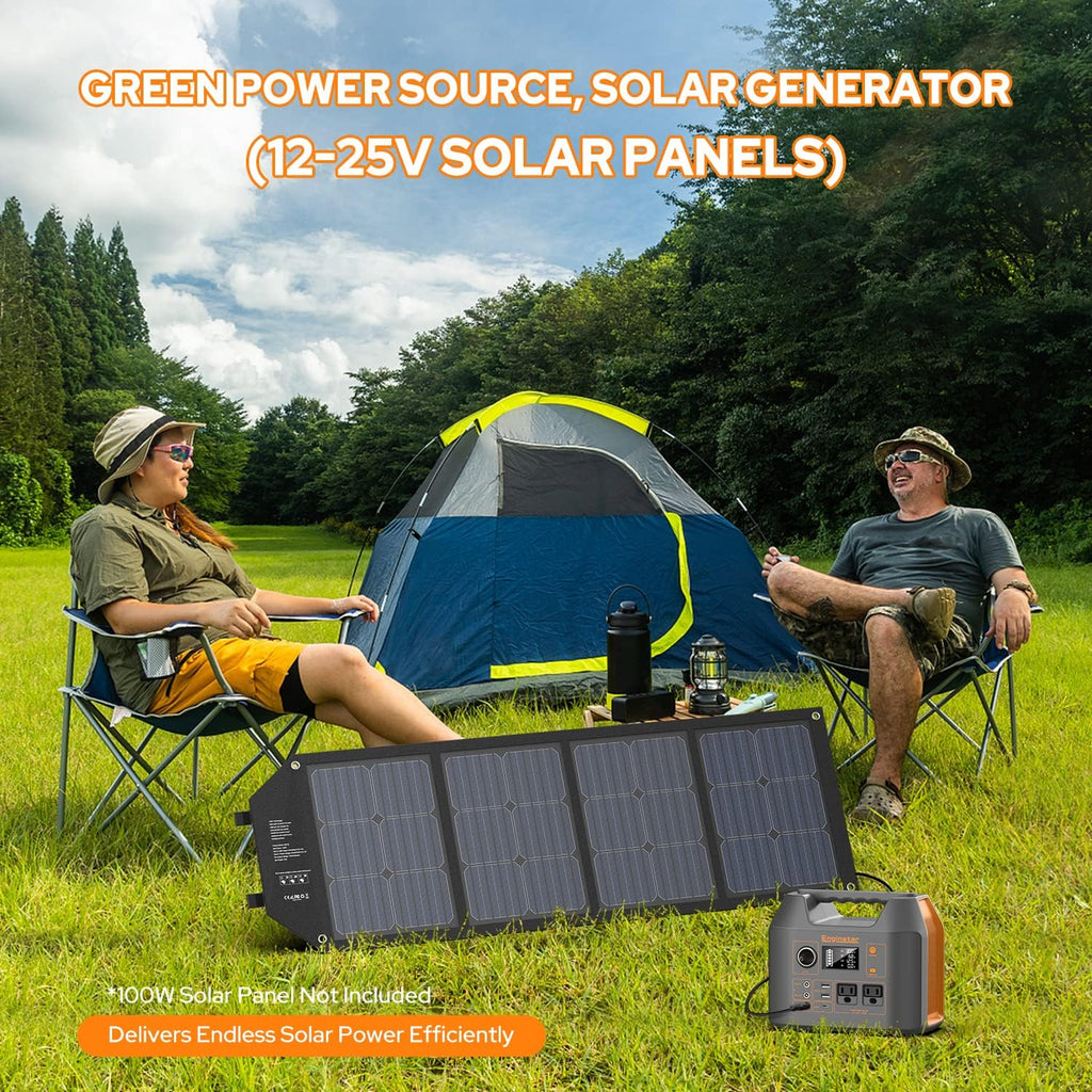 300W Portable Solar Generator with 40W Solar Panel, 296Wh 80000mAh Lithium Battery P958855