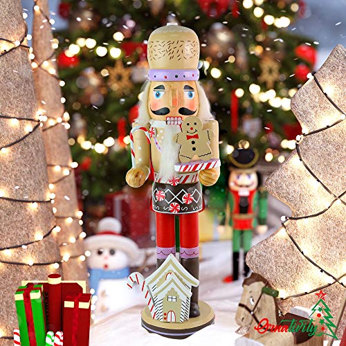14" Wooden Gingerbread Chef Nutcracker B6434