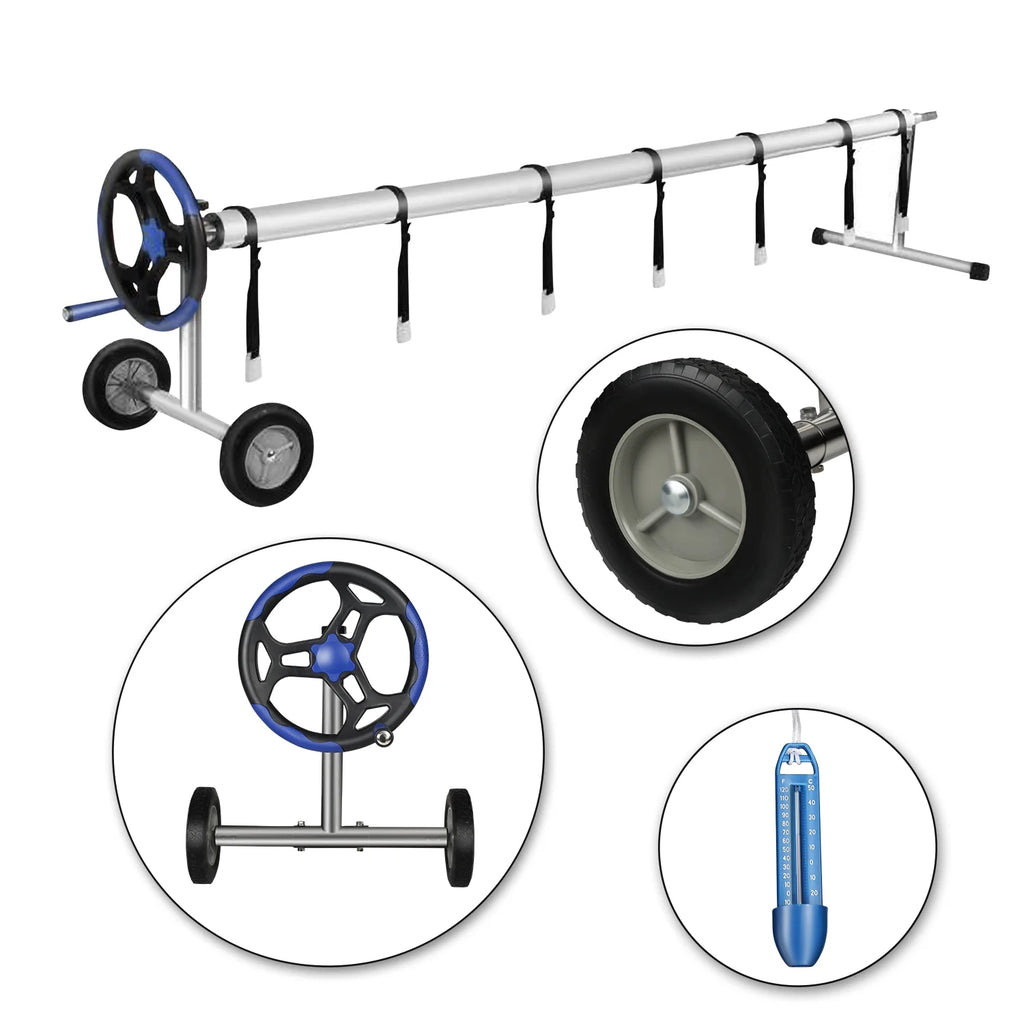 20 Ft Aluminum Pool Cover Reel Set (Blue) W664890