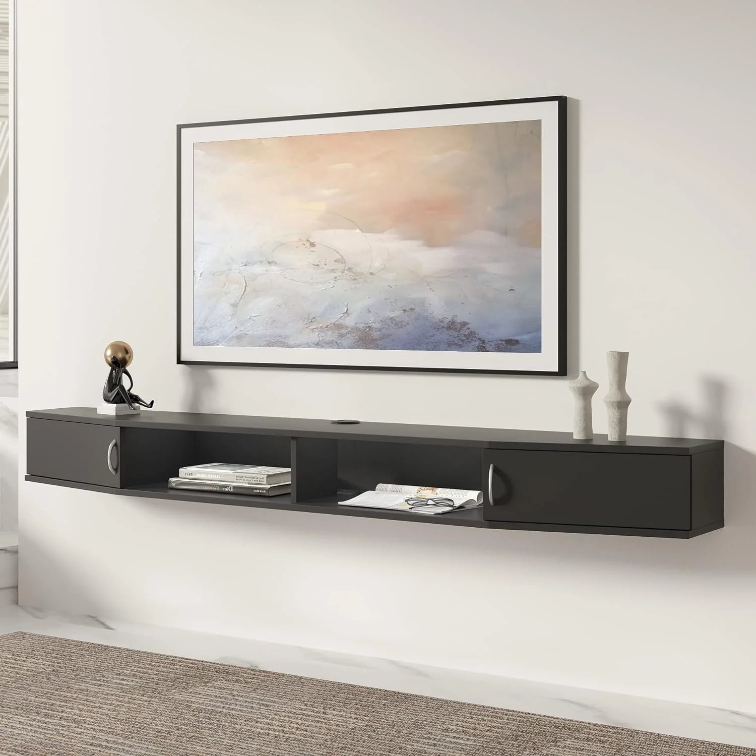 70'' Wall Mounted TV Stand with Cabinet P252
