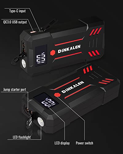 Car Battery Jump Starter 3000A Portable 12V Jump Starter with Jumper Cables and LED Lights R984