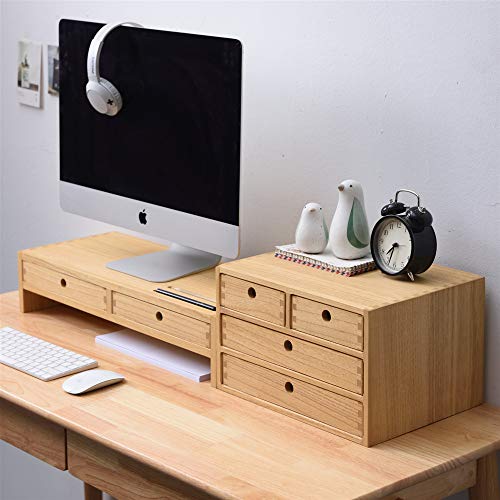 Natural Wooden Desktop Organizer with 3 Drawers C527