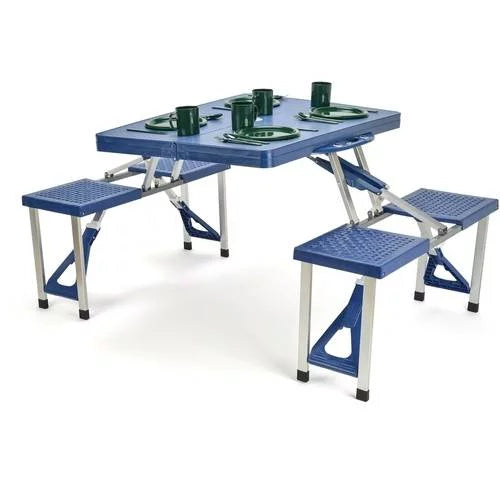 Portable Folding Picnic Table with 4 Seats D780424