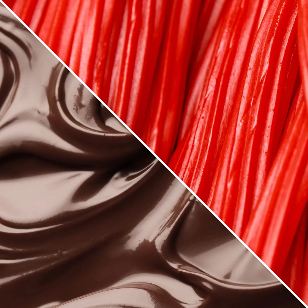 2 Lbs Bag Dark Chocolate Coated Strawberry Licorice Bits R2400