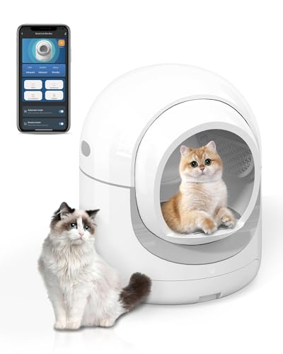 Self-Cleaning Automatic Cat Litter Box, 85L, White&Grey N2431