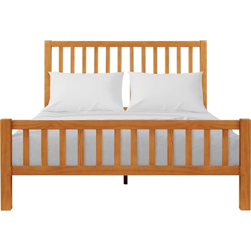 Queen Cherry Wooden Platform Bed with 2 Nightstands U230091
