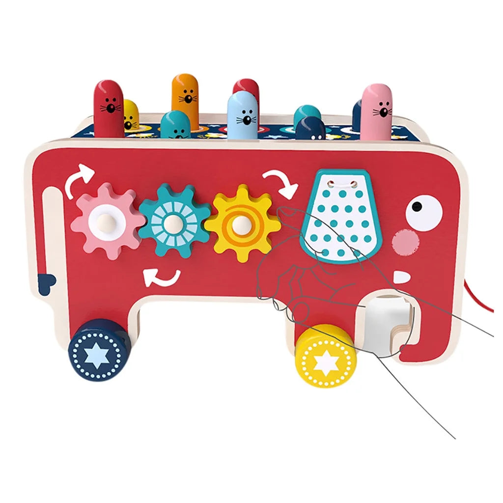 Colourful Wooden Whack-A- Game Early Educational Toys Two Hammers A7229